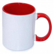 Mug with colored handle and filling